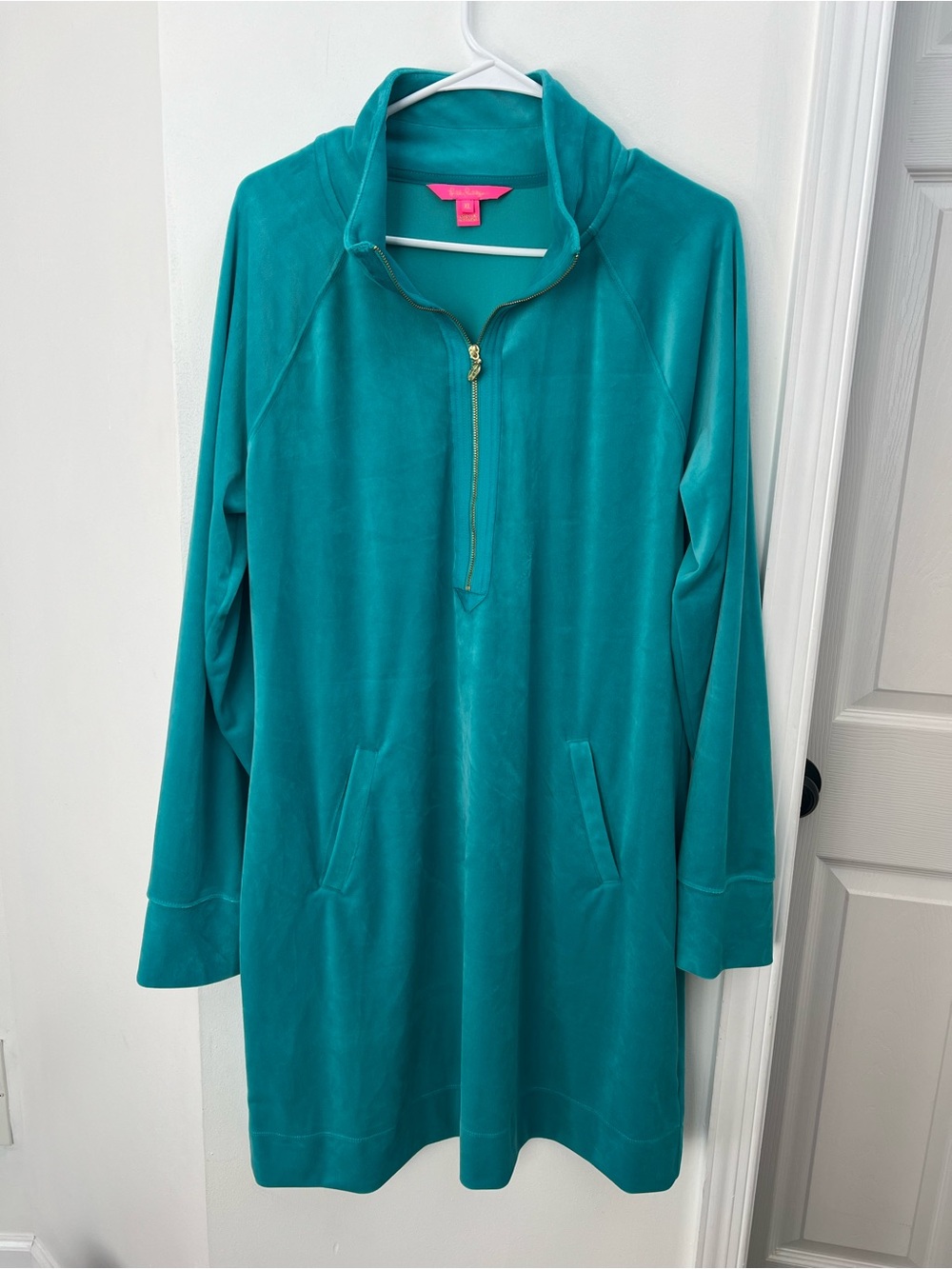 Lily Pulitzer Women’s Velour Green/ Blue Long Sleeve Dress Size XL